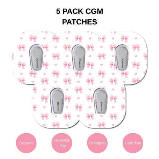 Pretty Coquette Bows 5 Pack CGM Patches