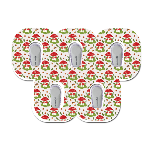 Cottage Core Mushroom 5 Pack CGM Patches
