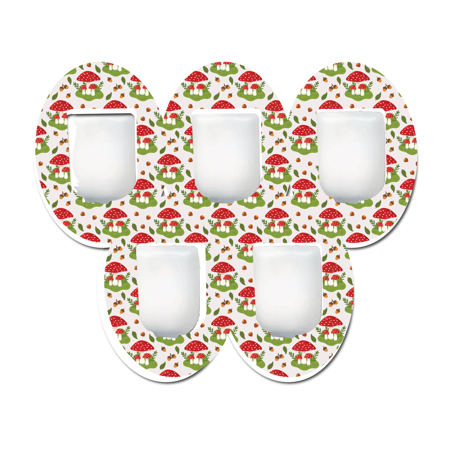 Cottage Core Mushroom 5 Pack CGM Patches