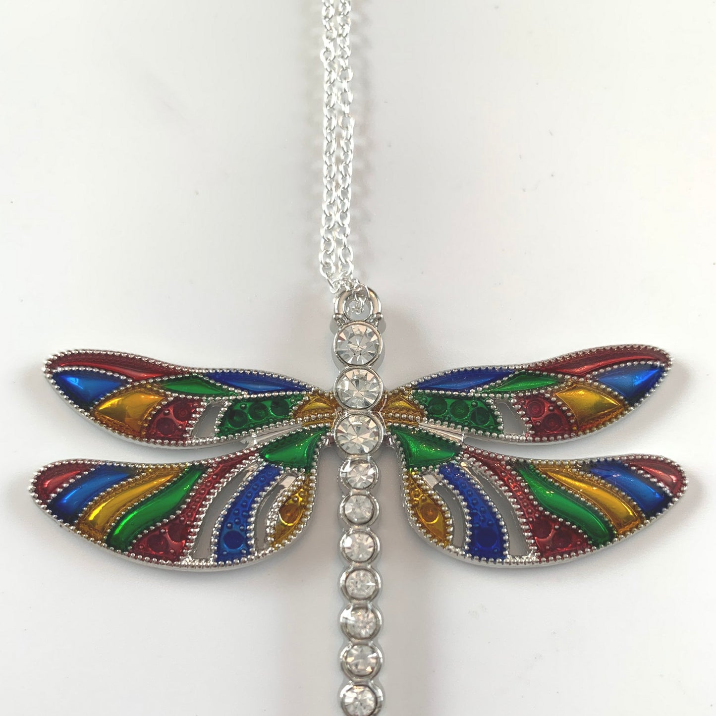 Rainbow Dragonfly and Baby Keepsake Pendant