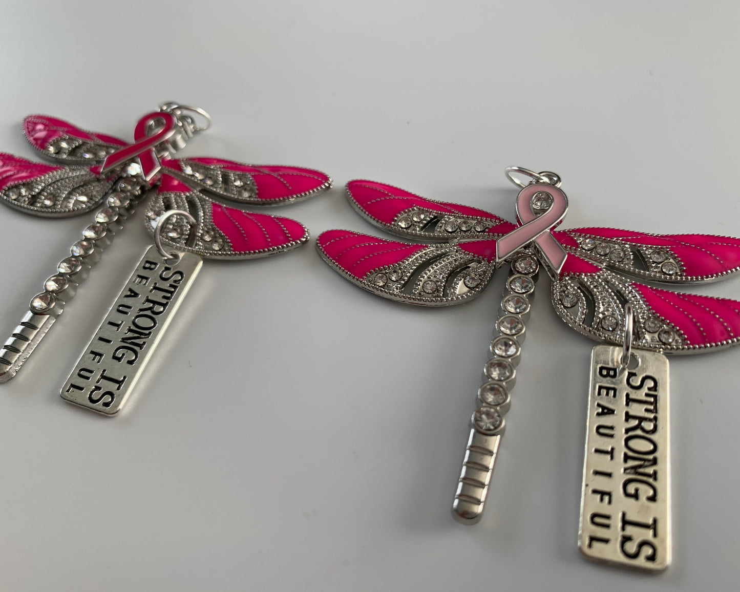 Pink Dragonfly Awareness Pendant