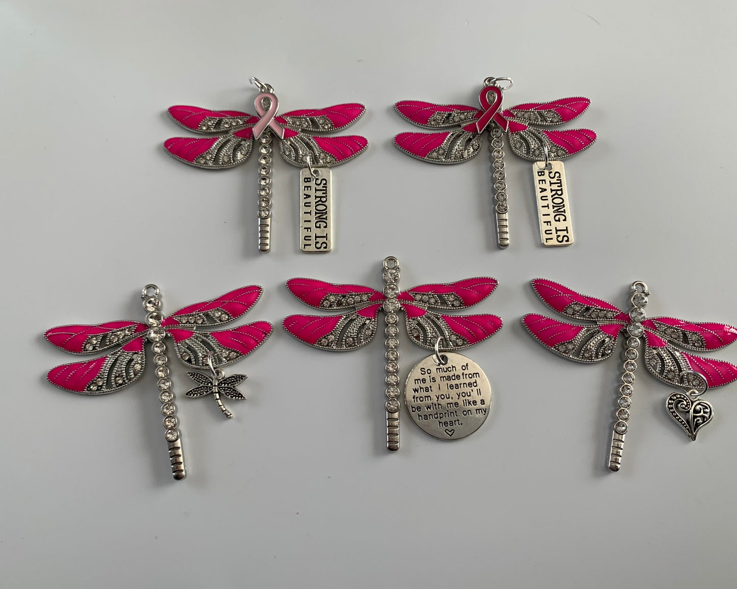 Pink Dragonfly Awareness Pendant