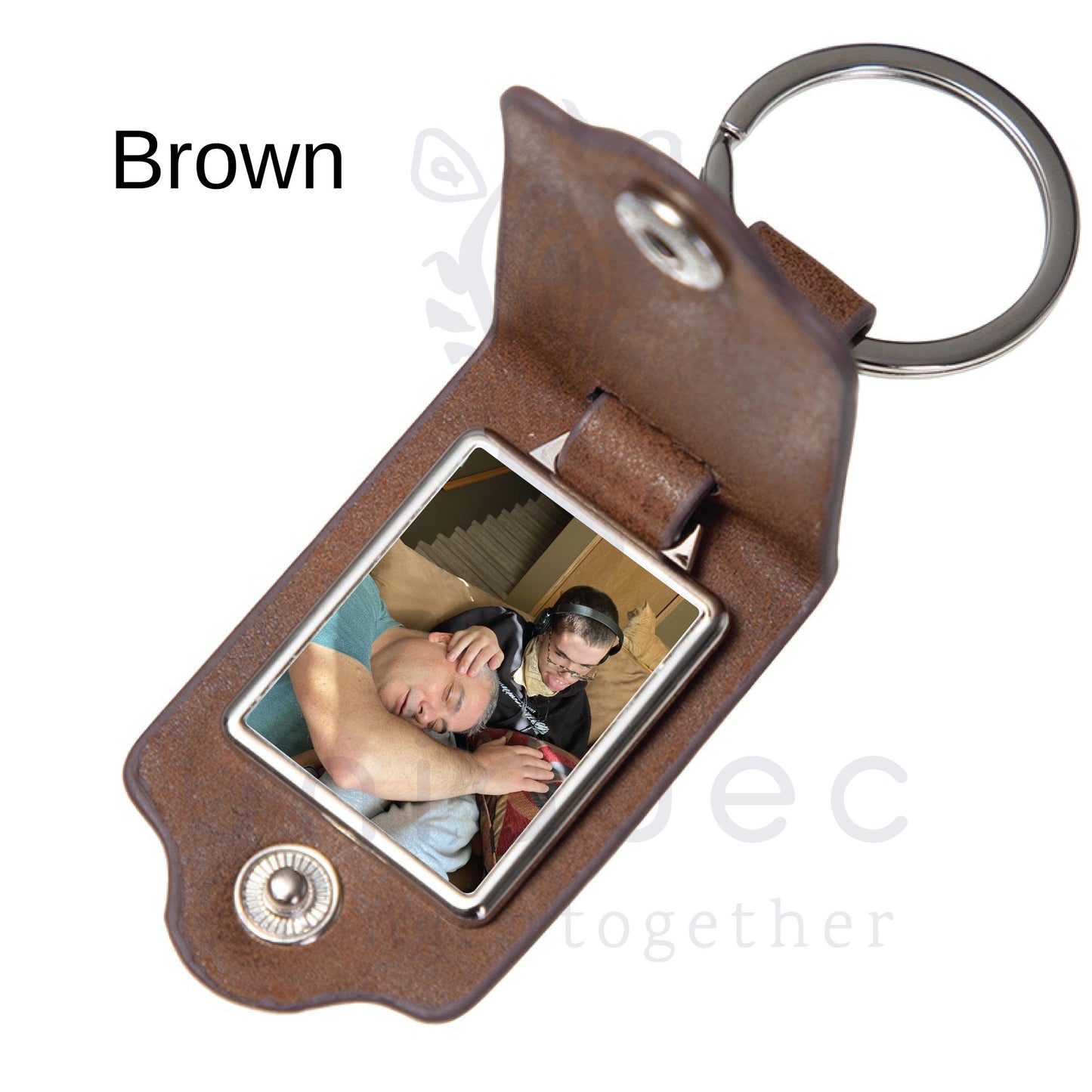 Custom Personalized Photo Keychain PU leather keychain