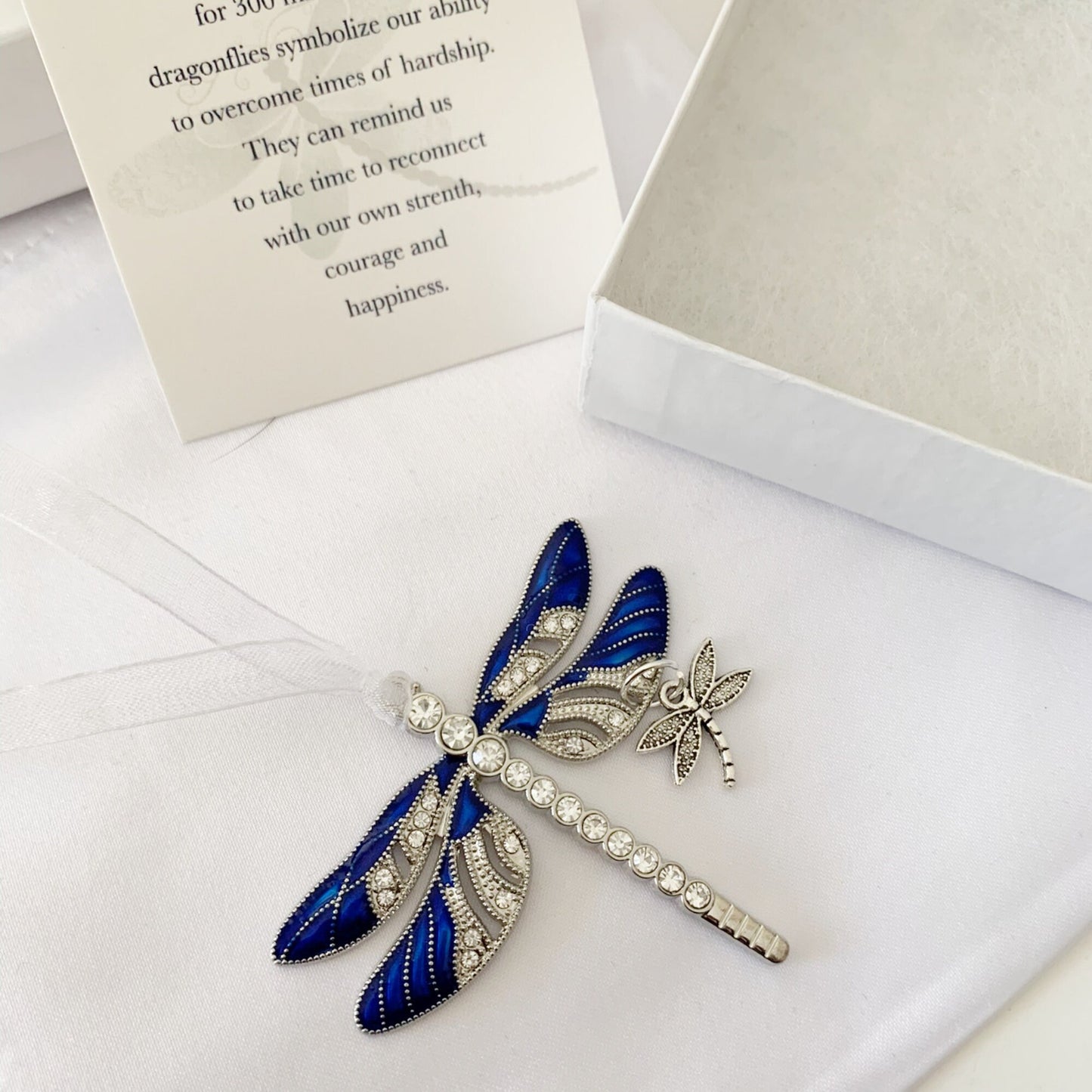 Blue  Dragonfly and Baby Keepsake Pendant, Mama and Baby Mother's Day Gift