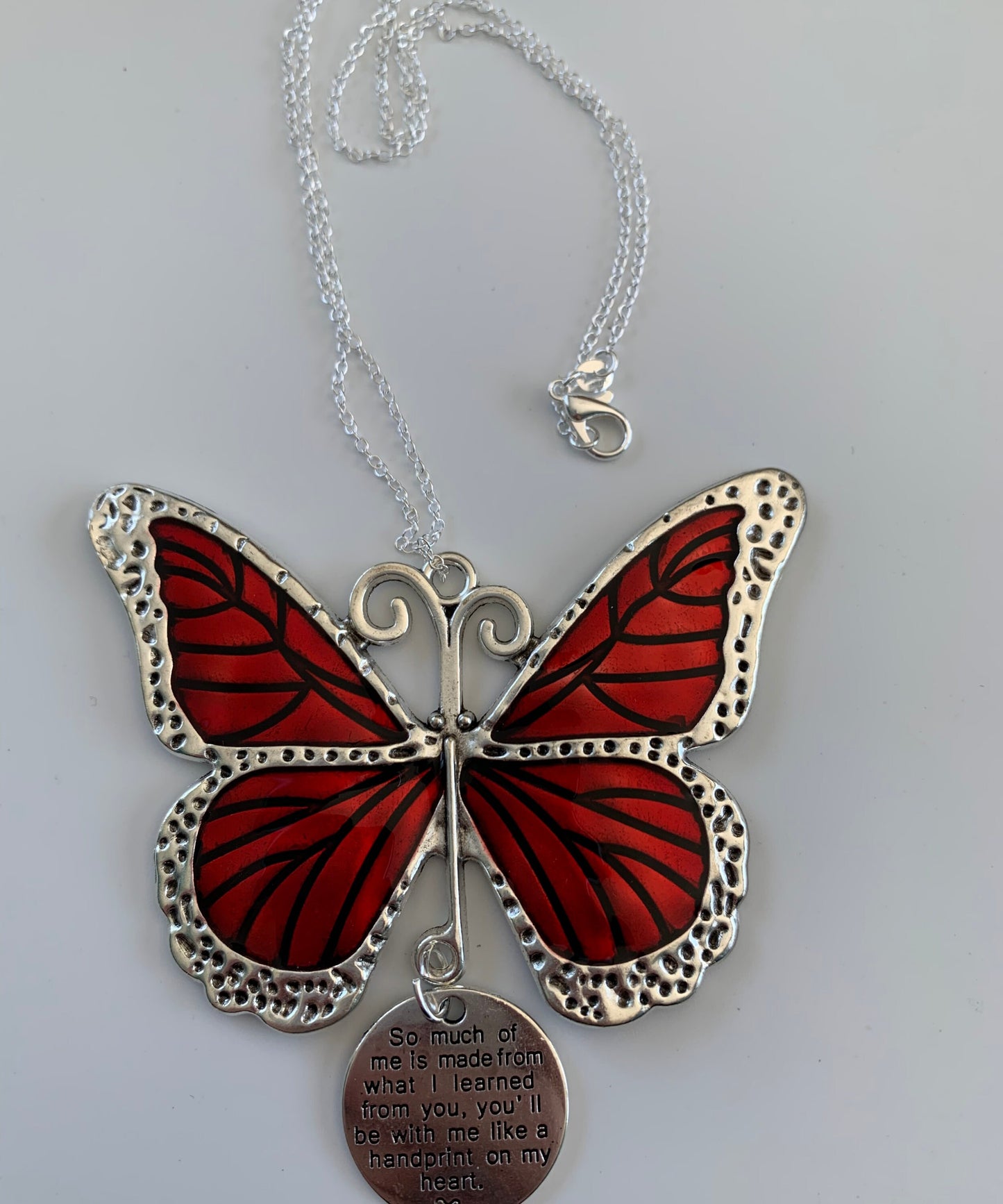 Red Strong is Beautiful Red Butterfly Awareness Ribbon Pendant