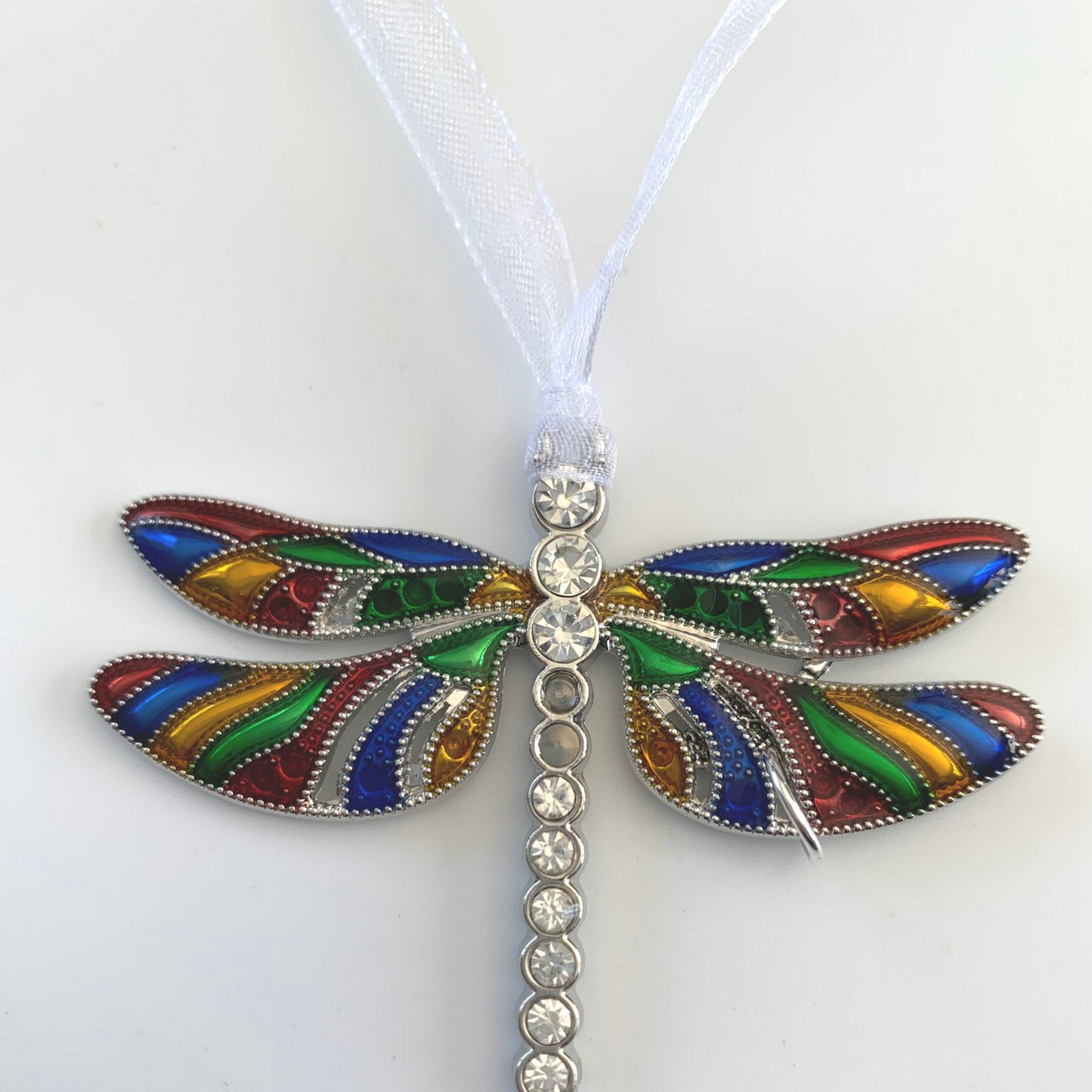 Rainbow Dragonfly and Baby Keepsake Pendant