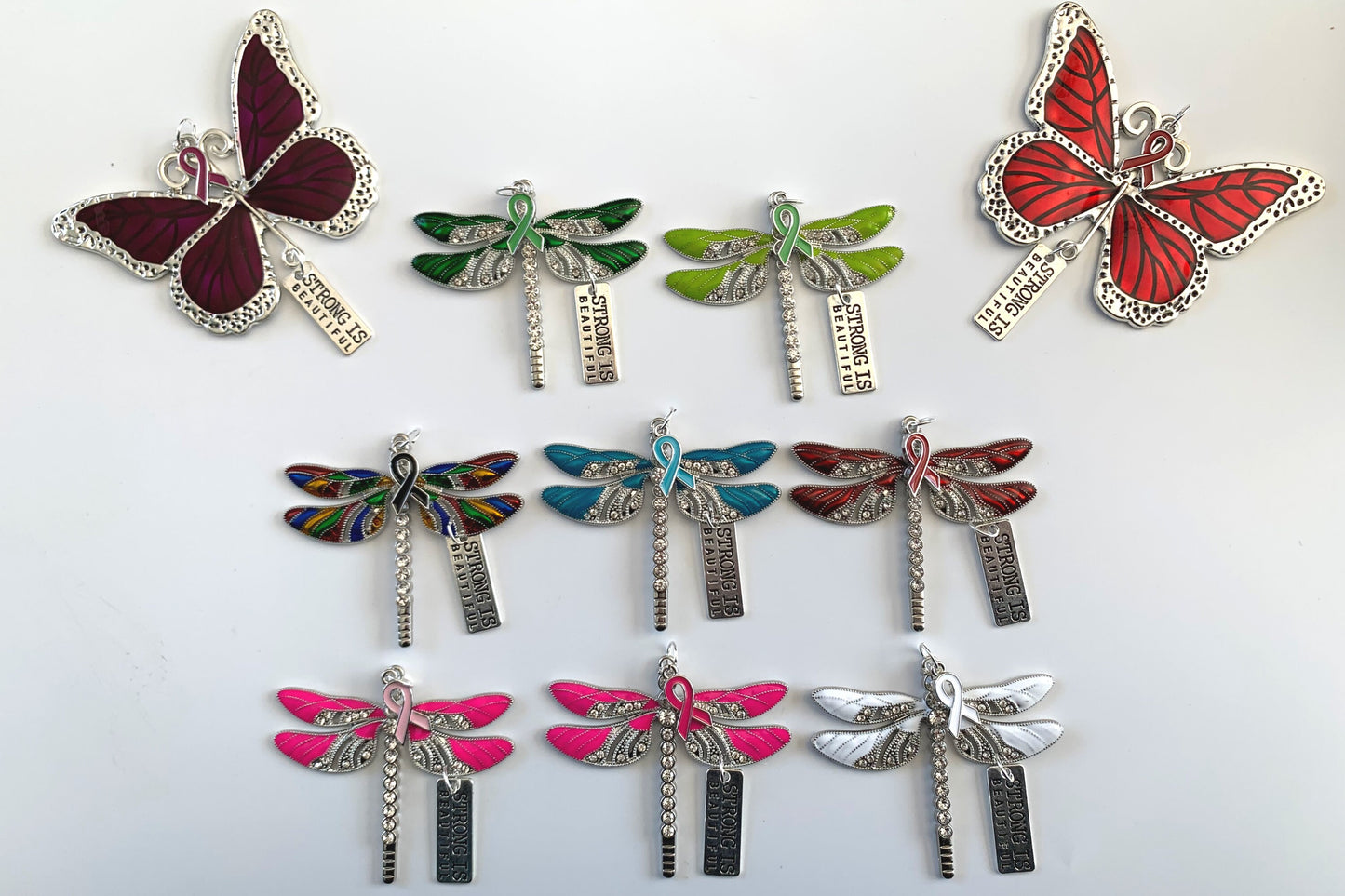 Rainbow Dragonfly and Baby Keepsake Pendant