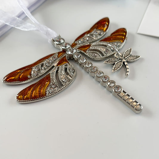 Copper Dragonfly and Baby Keepsake Pendant