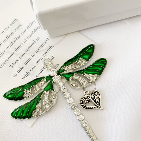 Dragonfly Heart Charm Pendant