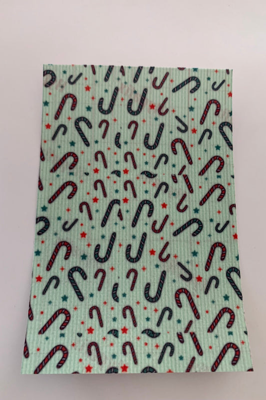 Candy Canes on Green Tubie Tape e