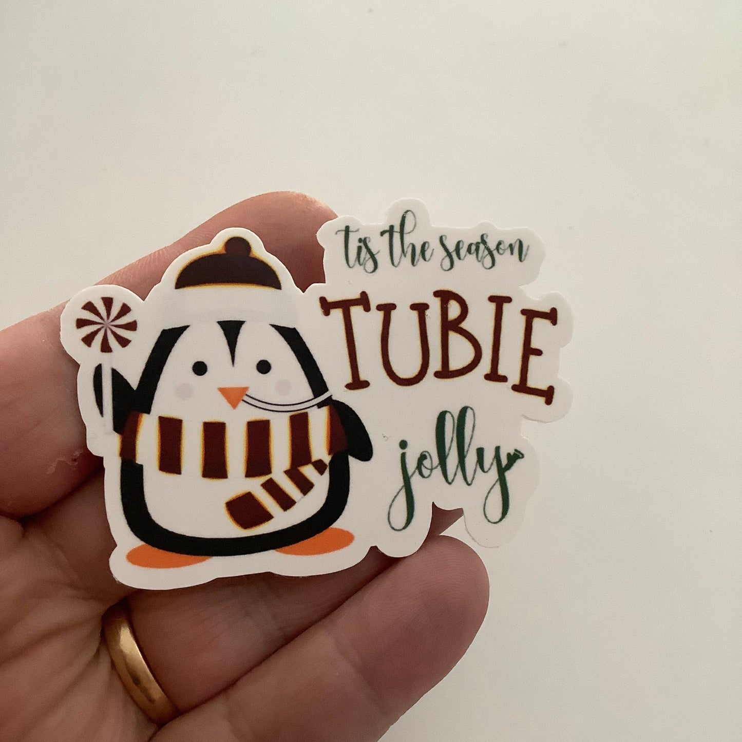 Tis the Season Tubie Jolly Cute Penguin Sticker, NG Tube Sticker
