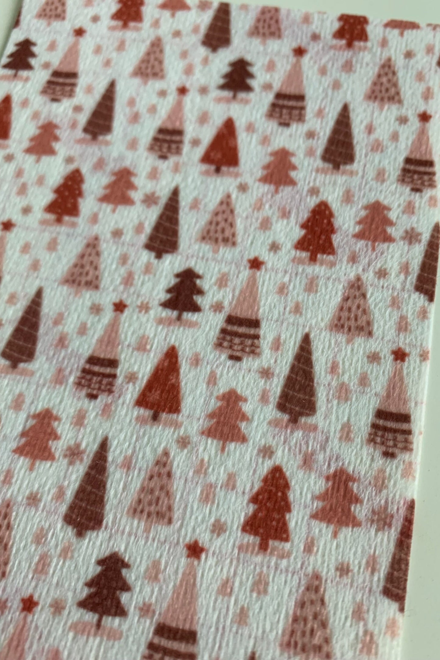 Retro Pink Chistmas Trees Tubie Tape