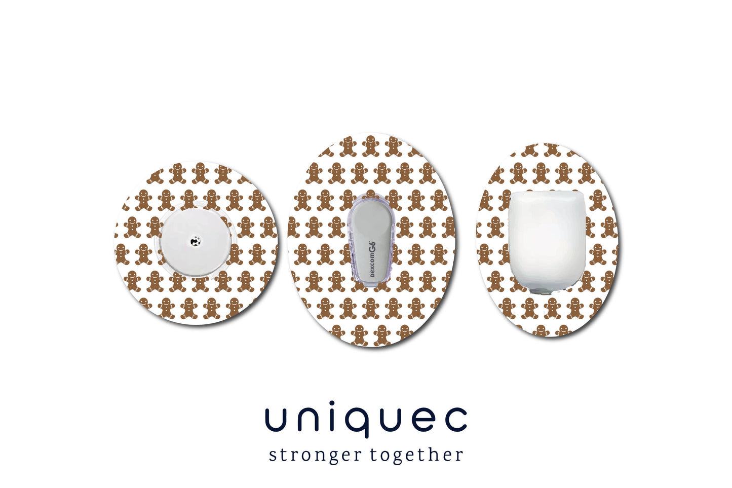 Gingerbread Rows CGM patch for Freestyle LIbre, Dexcom, Omnipod Continuous Glucose Monitor patches and stickers