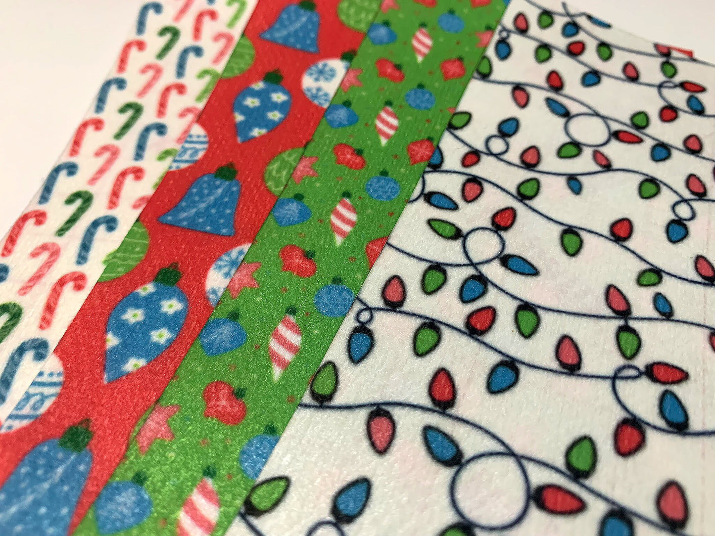 Christmas Candy Cane Ornaments Lights Pinks and Greens Tubie Tapes