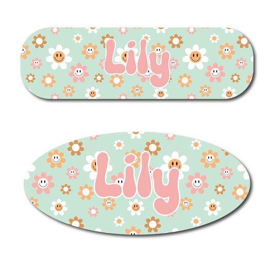 Happy Retro Flowers Blue Infinity or Kangaroo Joey Feeding Pump Decal