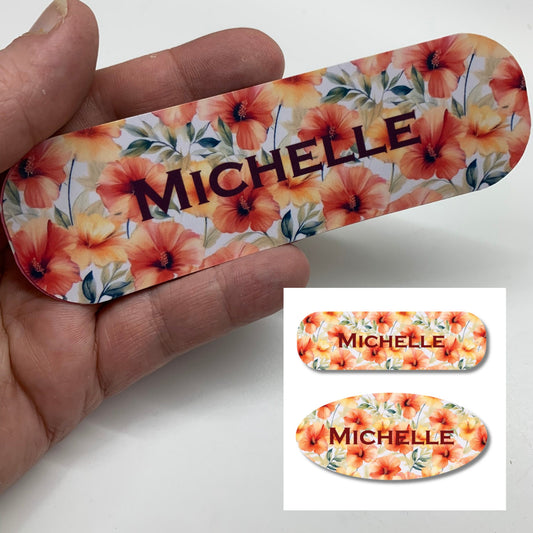 Orange Hibiscus Flower Infinity or Kangaroo Joey Feeding Pump Sticker Decal