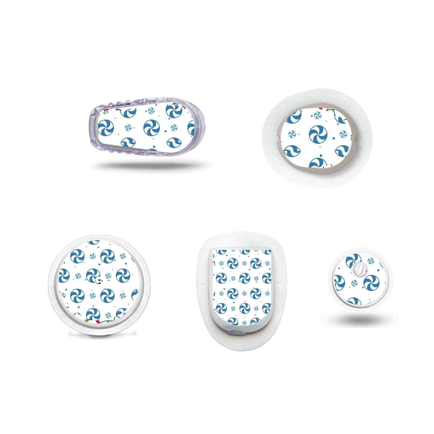 Blue Christmas  Collection Candy Sticker for Freestyle Libre, Dexcom, Omnipod Continuous Glucose Monitor patches and stickers