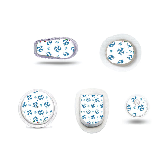 Blue Christmas  Collection Candy Sticker for Freestyle Libre, Dexcom, Omnipod Continuous Glucose Monitor patches and stickers
