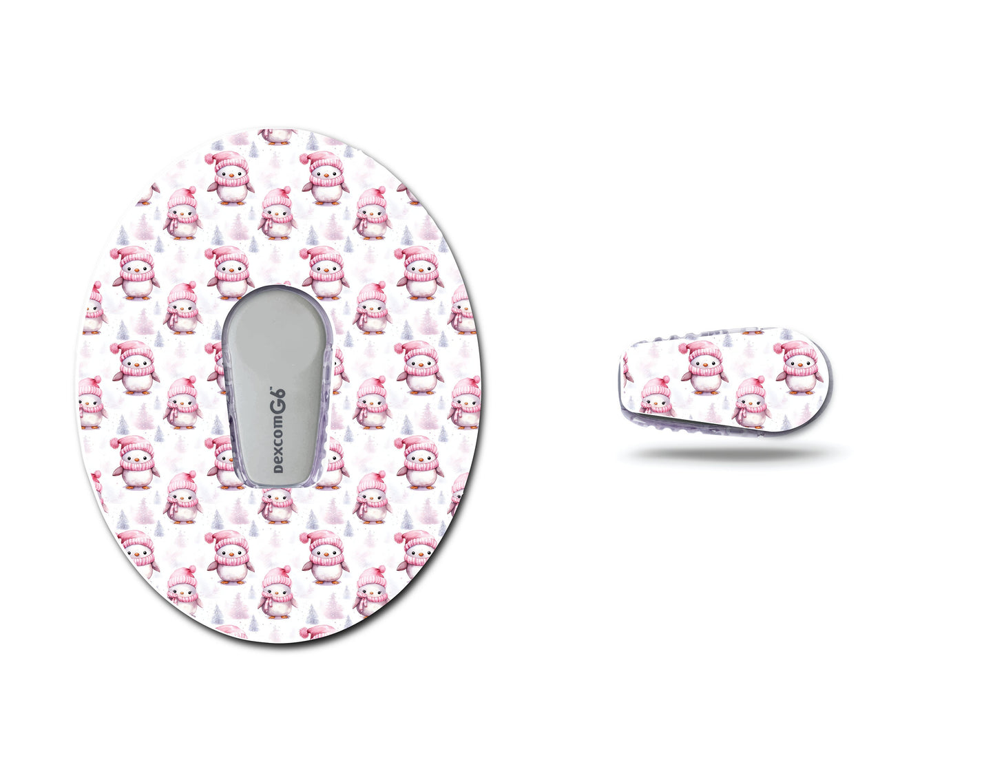 Pink Christmas Collection Penguins Cgm Set