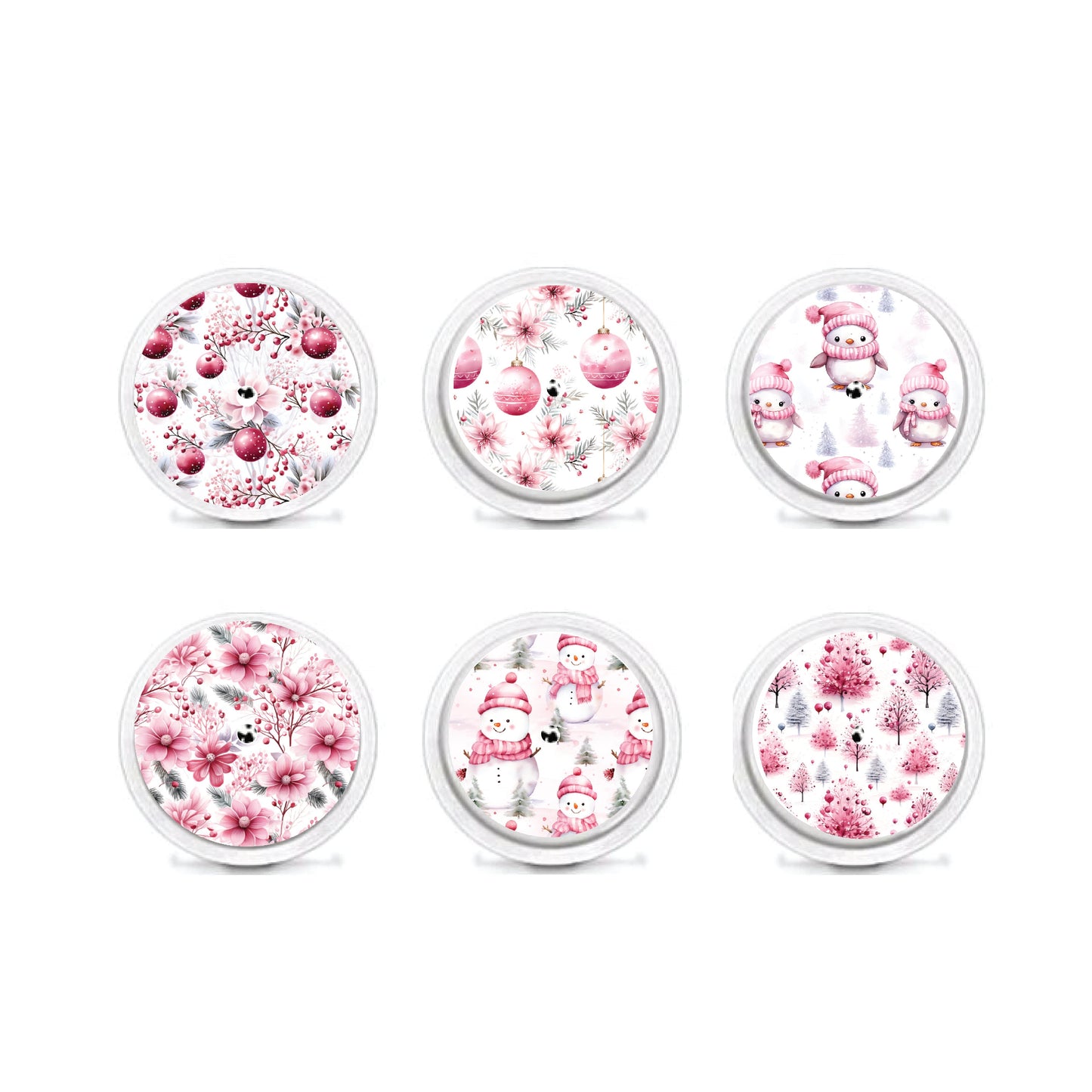 Pink Christmas Collection Patch and Sticker Bundle Freestyle Libre 2- Set of 6 Patch Sticker Overlay for CGM monitor