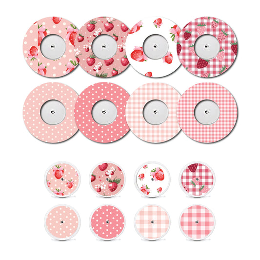 Strawberry Coquette Patches and Stickers Bundle Freestyle Libre 2- Set of 8