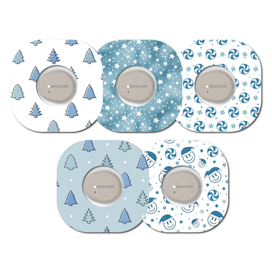 Blue Christmas Collection Dexcom G7- Set of 5 Patches