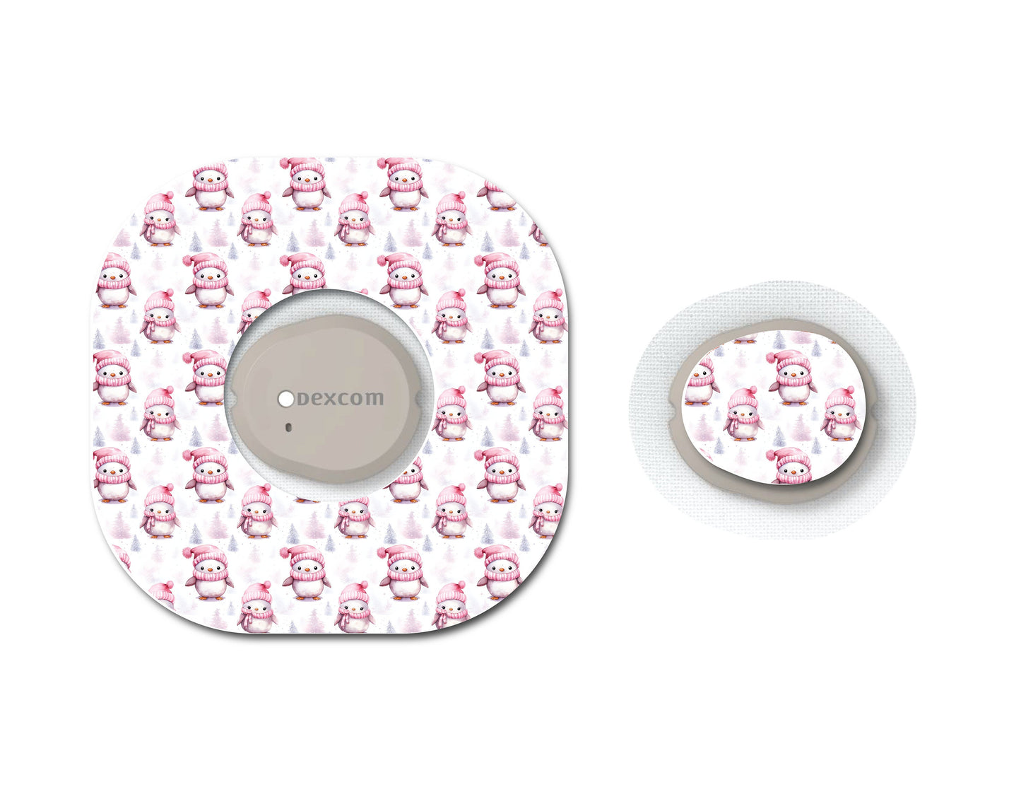 Pink Christmas Collection Penguins Cgm Set