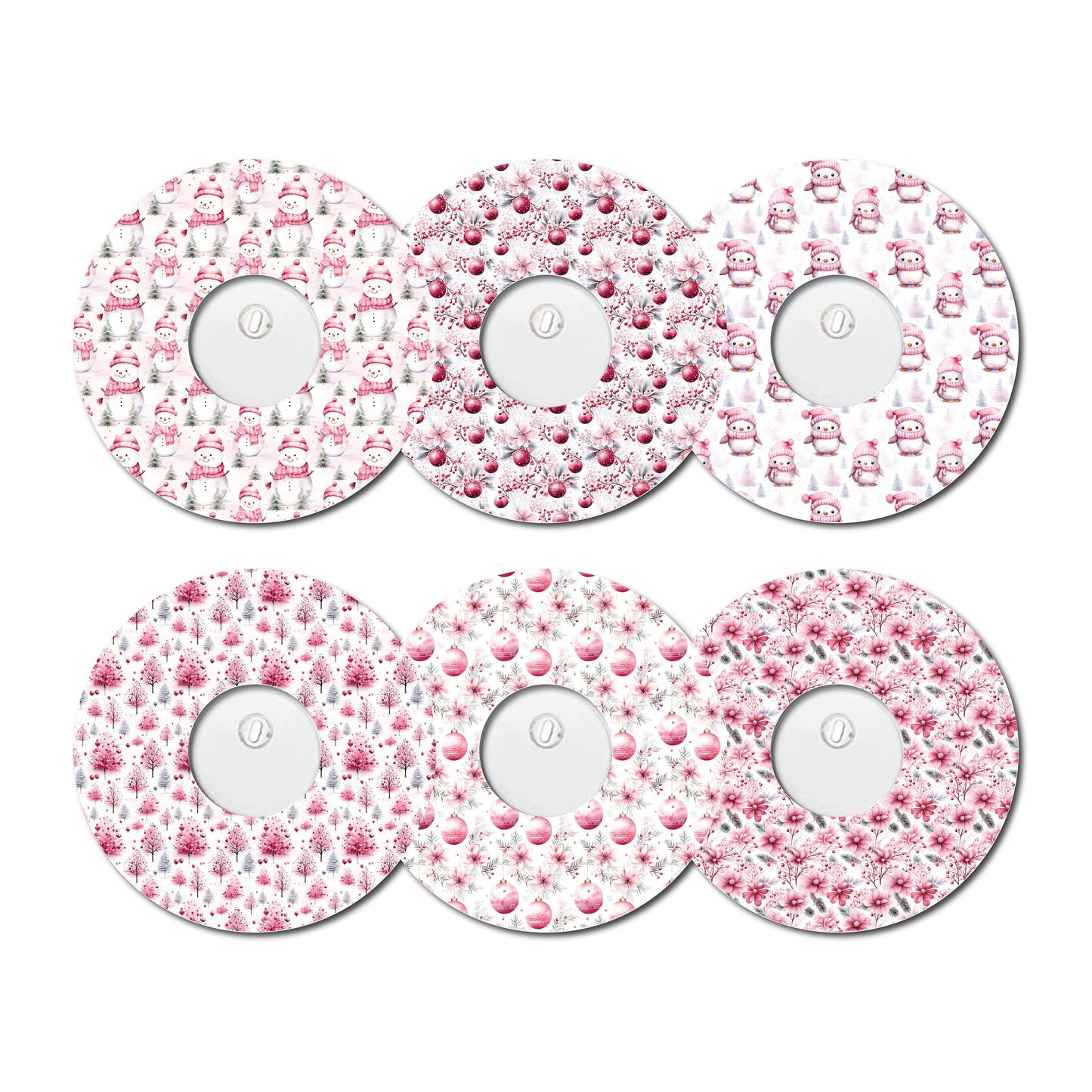 Pink Christmas Collection Bundle Freestyle 3- Set of 6 Patches