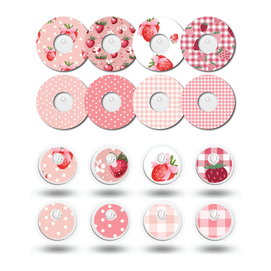 Strawberry Coquette Patches and Stickers Bundle Freestyle Libre 3- Set of 8