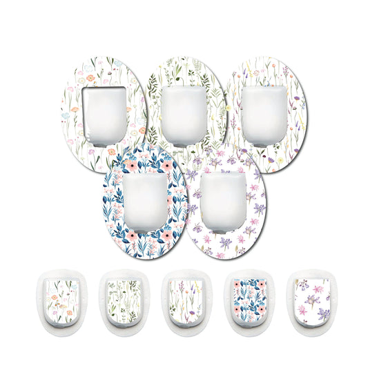 Wildflower Collection Patch and Sticker Bundle Omnipod- Set of 5