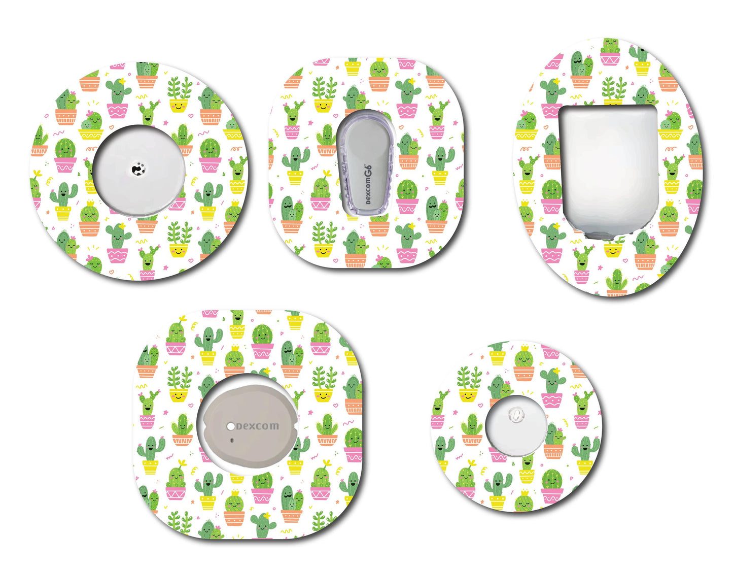 Cactus in Pots  CGM patch for Freestyle LIbre, Dexcom, Omnipod Continuous Glucose Monitor patches