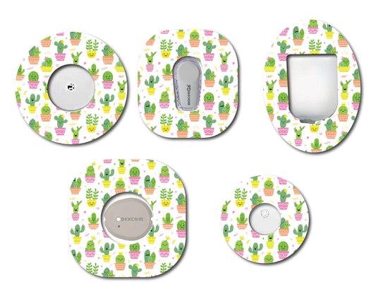 Cactus in Pots  CGM patch for Freestyle LIbre, Dexcom, Omnipod Continuous Glucose Monitor patches
