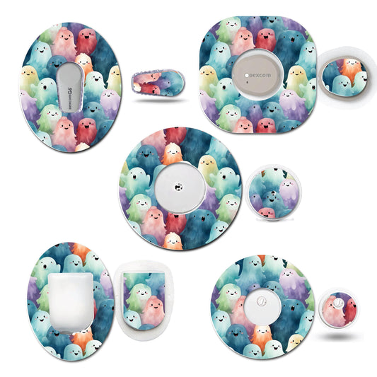 Pastel Ghosts Continuous Glucose Monitor (CGM) Decorative Set