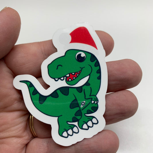 Christmas Dinosaur G-Tube Sticker, Feeding Tube, GJ Tube, Tubie Life, Gastroparesis,