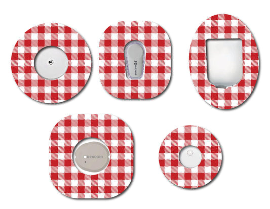 Red Gingham CGM Patch