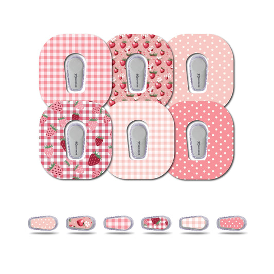 Strawberry Coquette Patch and Sticker Bundle Dexcom G6- Set of 6
