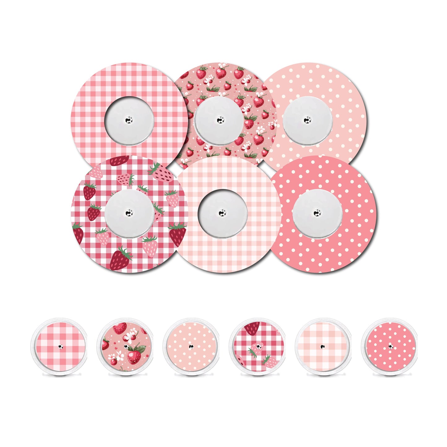 Strawberry Coquette Patches and Stickers Bundle Freestyle Libre 2- Set of 6