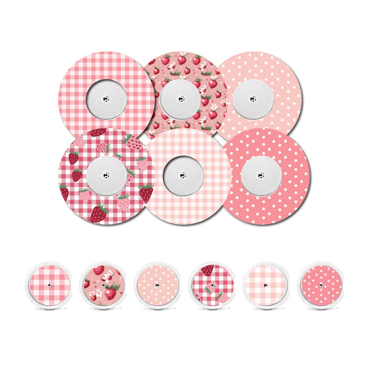 Strawberry Coquette Patches and Stickers Bundle Freestyle Libre 2- Set of 6