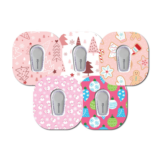 Christmas in Pink  Patch Collection Dexcom G6 for Freestyle Libre, Dexcom, Omnipod Continuous Glucose Monitor Patch