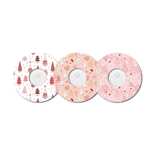 Christmas in Pink Collection Freestyle Libre 3 Set of 3 Patch for CGM monitor