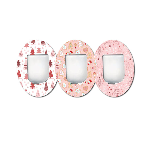Christmas in Pink Collection Omnipod Patch for CGM monitor