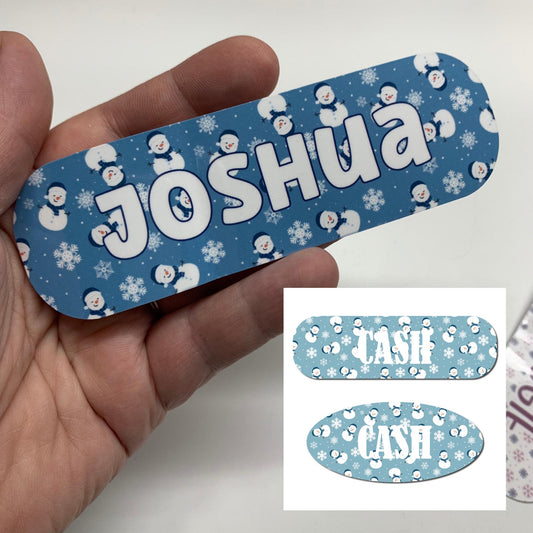 Blue Snowmen Christmas Infinity or Kangaroo Joey Feeding Pump Sticker Decal