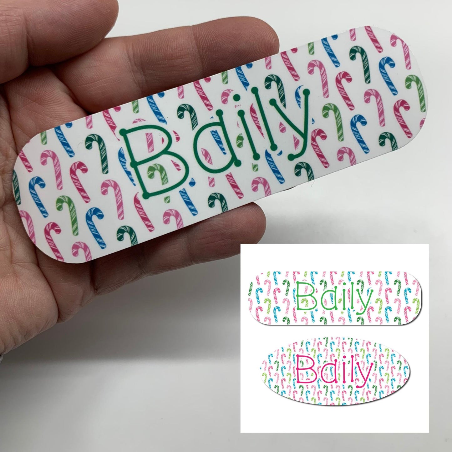 Pastel Candy Cane Christmas Infinity or Kangaroo Joey Feeding Pump Decal