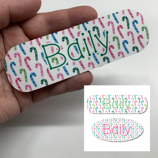 Pastel Candy Cane Christmas Infinity or Kangaroo Joey Feeding Pump Decal