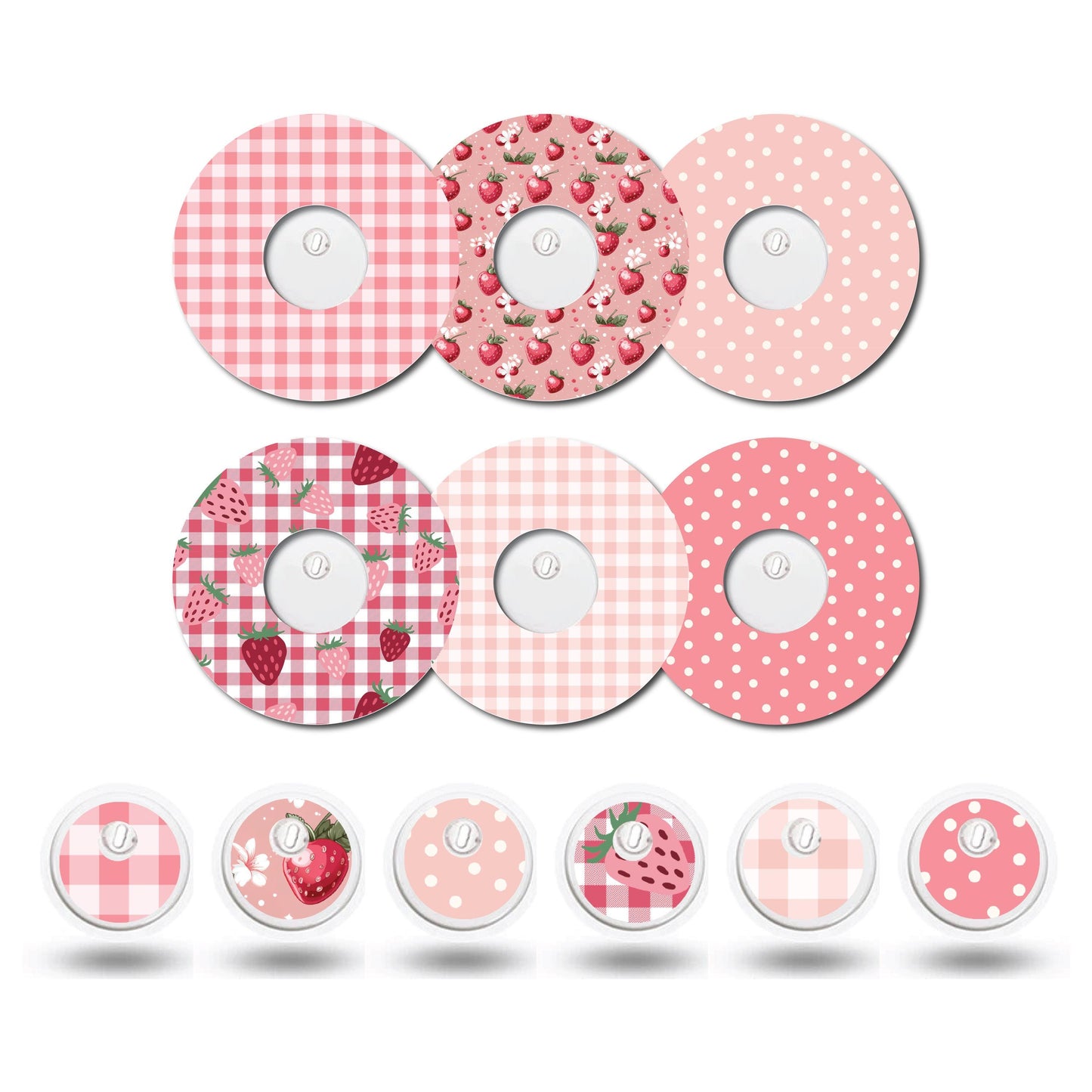 Strawberry Coquette Patches and Stickers Bundle Freestyle Libre 3- Set of 6