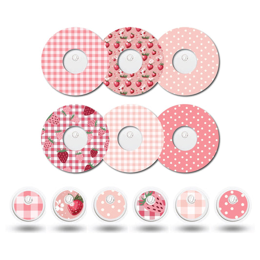 Strawberry Coquette Patches and Stickers Bundle Freestyle Libre 3- Set of 6