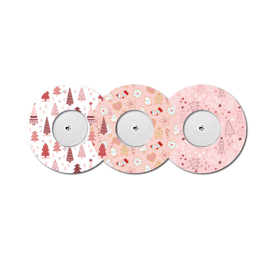 Christmas in Pink Collection Freestyle Libre 2 Set of 3 Patch for CGM monitor