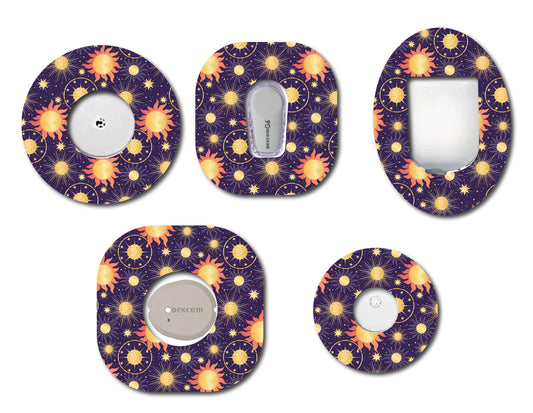 Celestial Sun and Planets CGM patch for Freestyle LIbre, Dexcom, Omnipod Continuous Glucose Monitor patches and stickers
