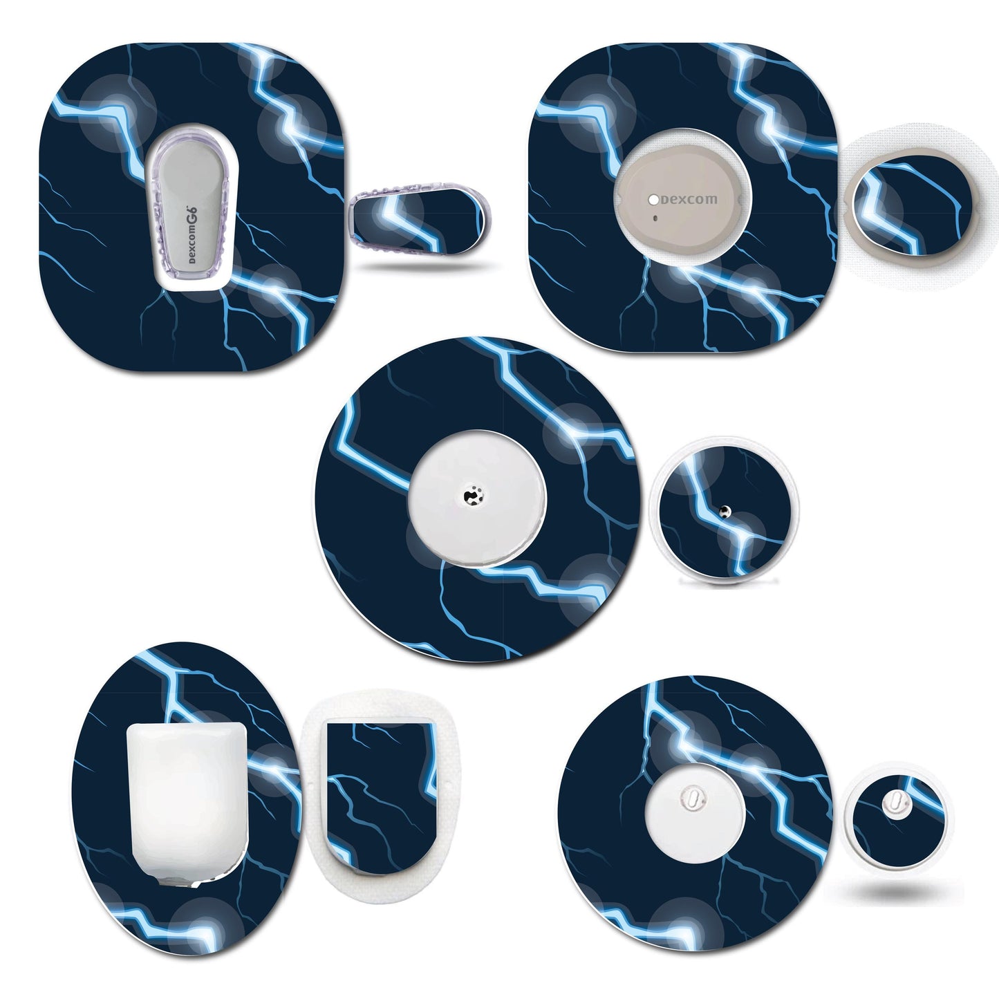 Lightening Blue Continuous Glucose Monitor (CGM) Decorative Set