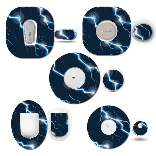 Lightening Blue Continuous Glucose Monitor (CGM) Decorative Set